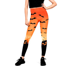 Leggings citrouille orange pour femmes