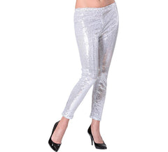 Legging argenté à paillettes pour femme