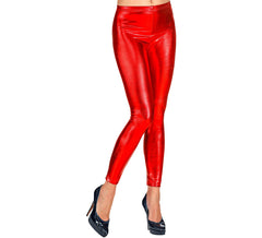 Leggings rouge métallisé pour femme