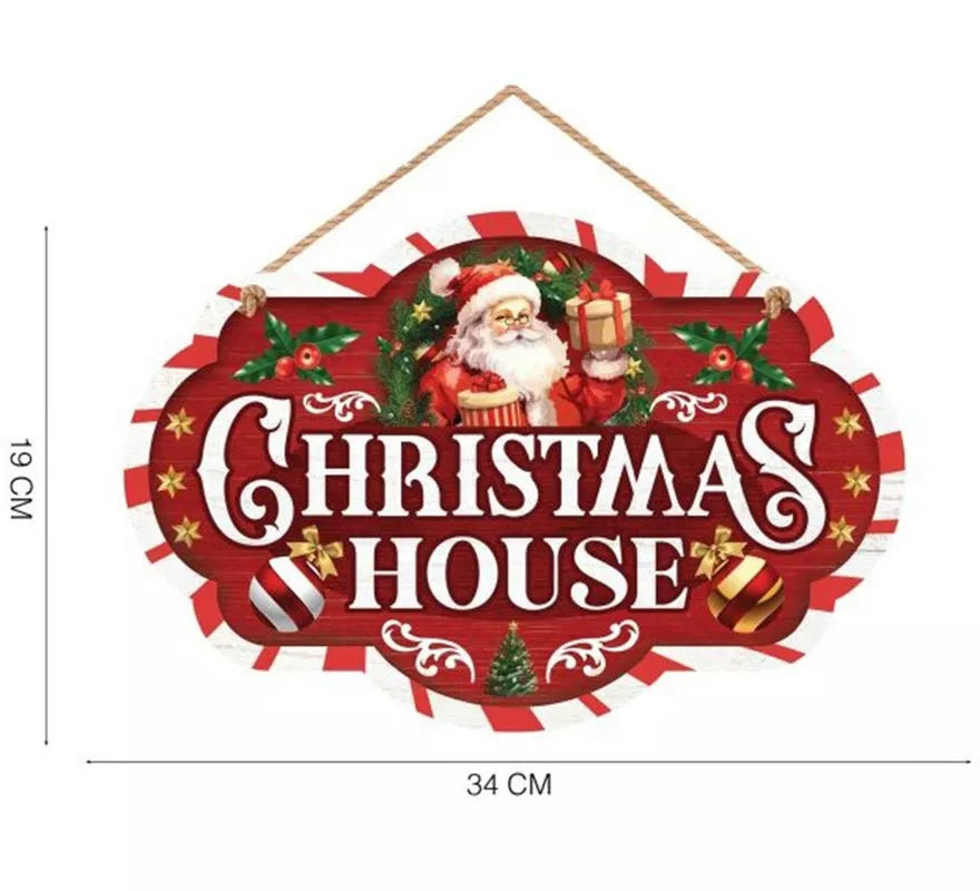 Translation missing: fr.Letrero Christmas House rojo de 30x20 cm