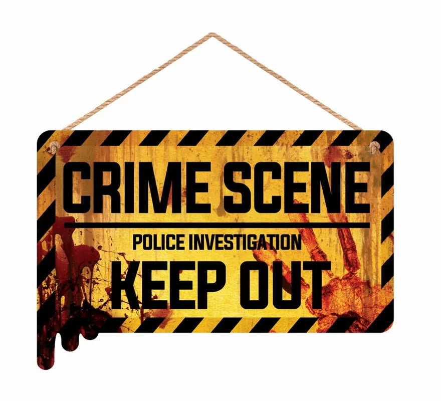 Translation missing: fr.Letrero Crime Scene de madera de 30X20 cm