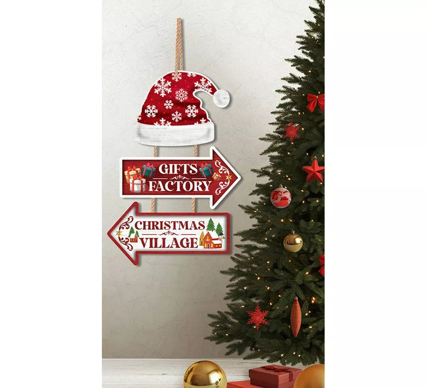 Translation missing: fr.Letrero Gifts Factory y Christmas Village de 36x24 cm
