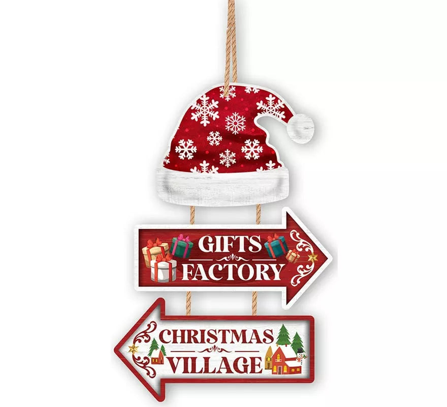 Translation missing: fr.Letrero Gifts Factory y Christmas Village de 36x24 cm