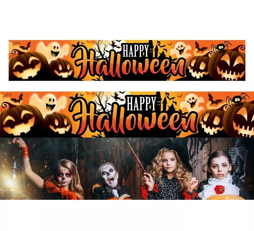 Translation missing: fr.Letrero Happy Halloween de tela de 290x50 cm