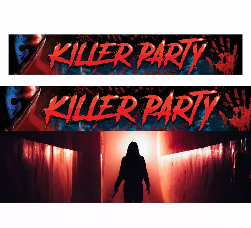 Translation missing: fr.Letrero 'Killer Party' de tela de 290X50 cm