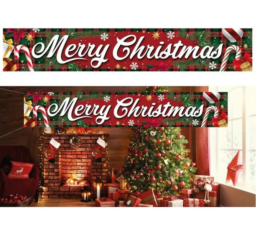 Translation missing: fr.Letrero Merry Christmas de tela de 290x50 cm