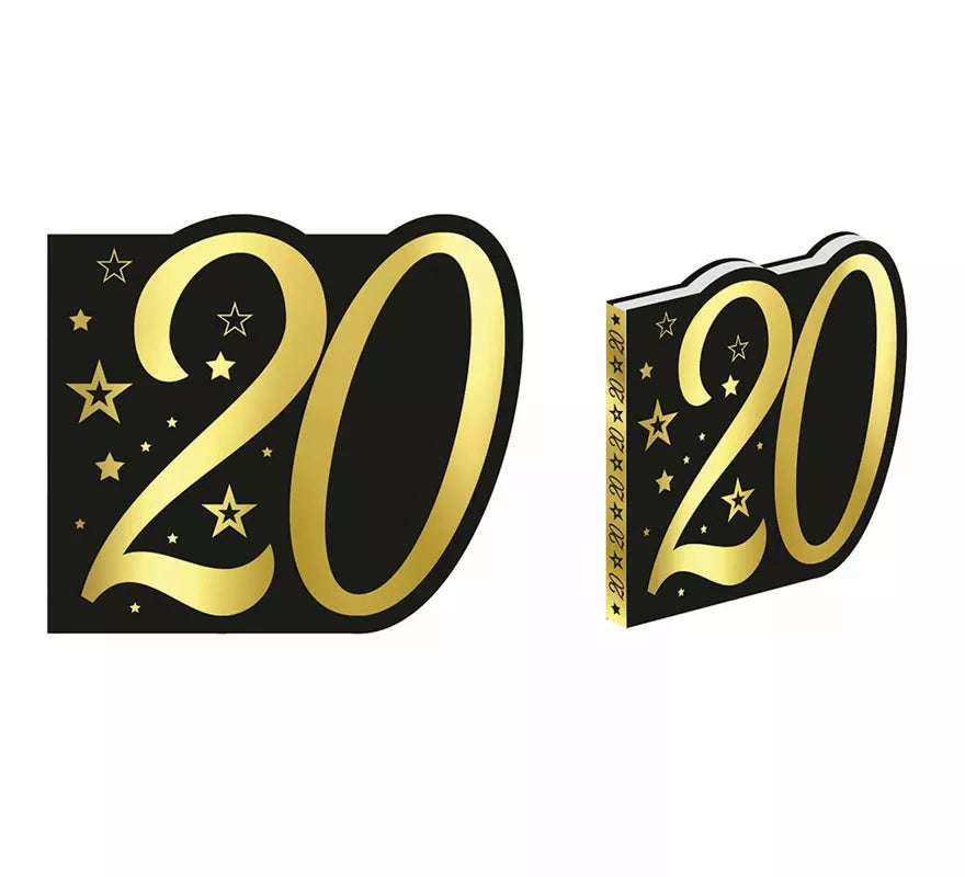 Translation missing: fr.Libro Dorado y Negro 20 Años Cumpleaños y Aniversarios de 26 Páginas