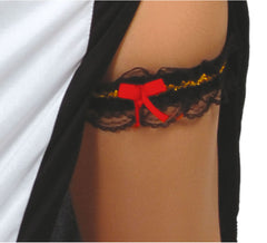 Jarretière en dentelle à jambe assortie