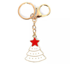 Porte-clés Sapin de Noël enneigé 4x5 cm