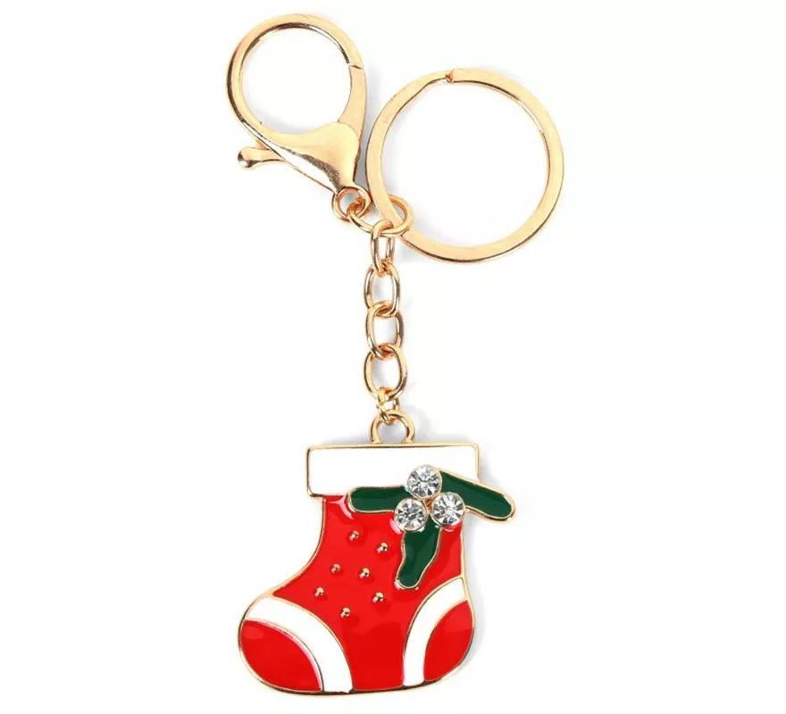 Translation missing: fr.Llavero de Calcetín Navideño rojo de 3,5x4 cm