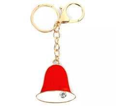 Porte-clés cloche de Noël rouge 4x5 cm
