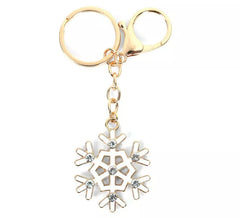 Porte-clés flocon de neige blanc 4x4 cm