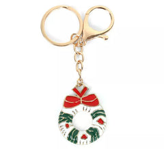 Porte-clés couronne de Noël 3,5x4 cm
