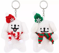 Porte-clés chien en peluche assortis de 10 cm