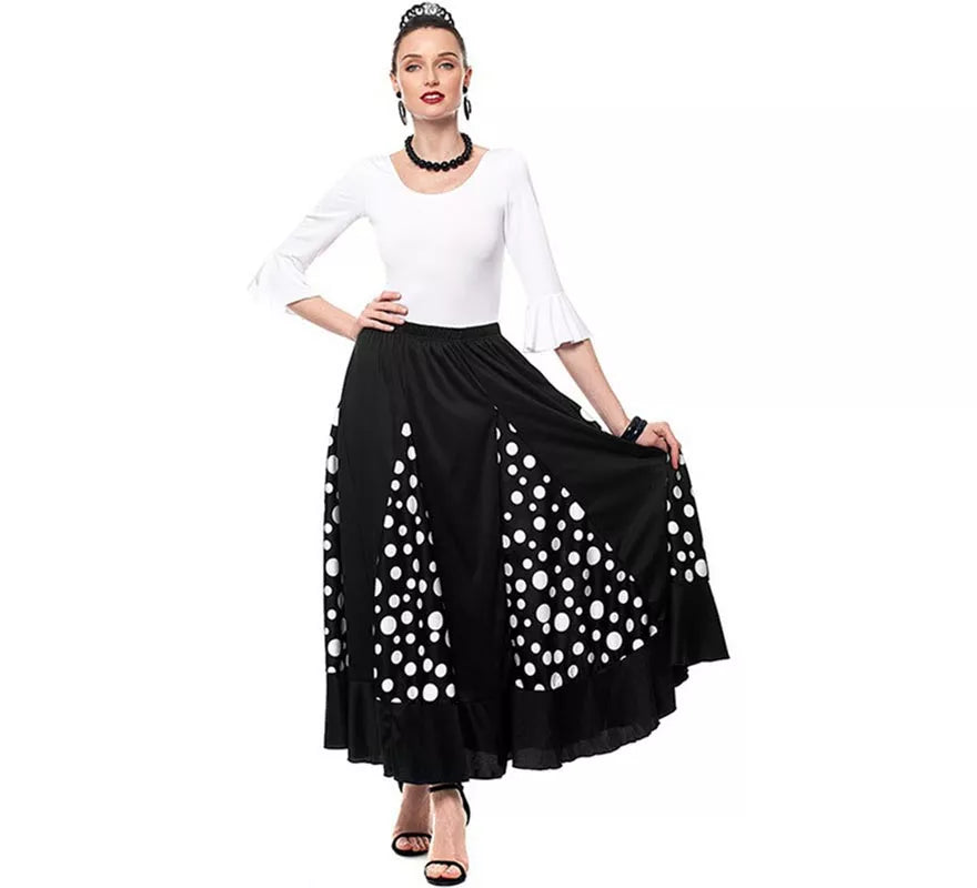 Translation missing: fr.Body o maillot Sevillana Licra con Volante blanco para mujer