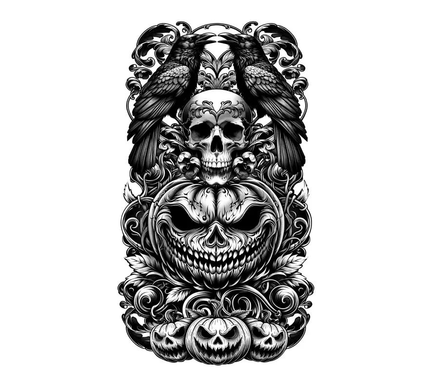 Translation missing: fr.Manga de Tatuaje Calabaza Asesina