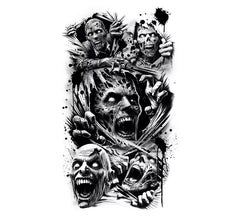 Manche de tatouage zombie