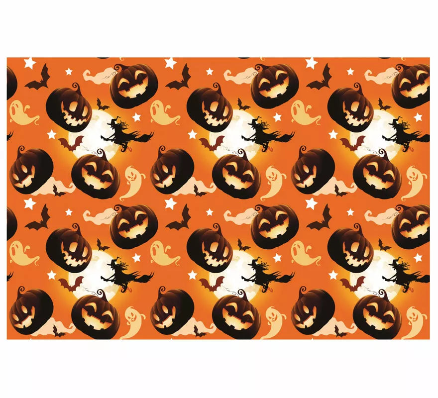 Translation missing: fr.Mantel Naranja Calabazas y Brujas de 137X274 cm