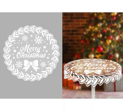 Nappe ronde ajourée Joyeux Noël de 100 cm