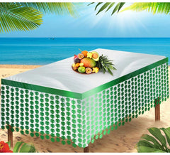 Nappe Tinsel Feuille verte 400x70 cm