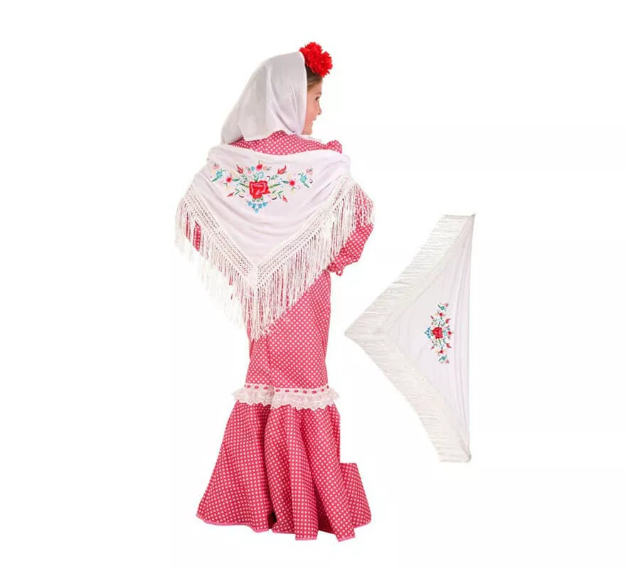 Translation missing: fr.Mantón Cádiz Blanco 110 X 65 cm para Sevillanas