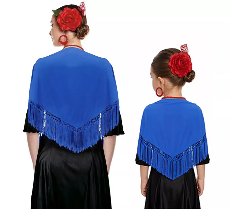 Translation missing: fr.Mantón con flecos en varios colores de 120x45