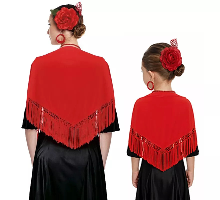 Translation missing: fr.Mantón con flecos en varios colores de 120x45
