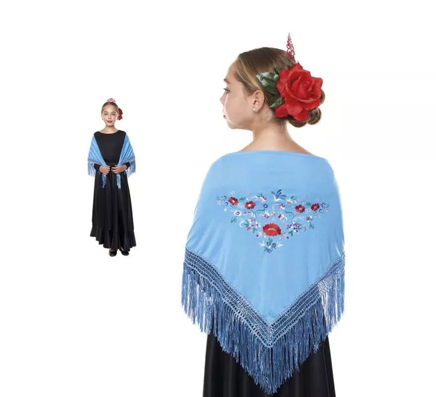Translation missing: fr.Mantón Sevillana o Chulapa bordado de 120x45 cm para niña en varios colores