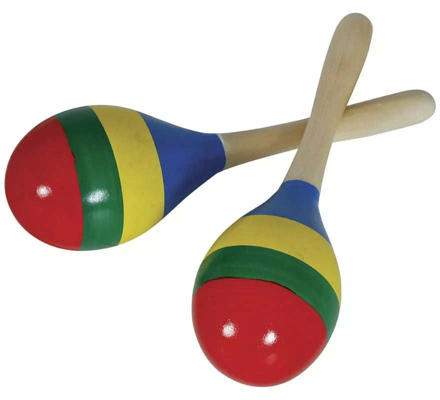 Translation missing: fr.Maraca multicolor de madera de 20 cm