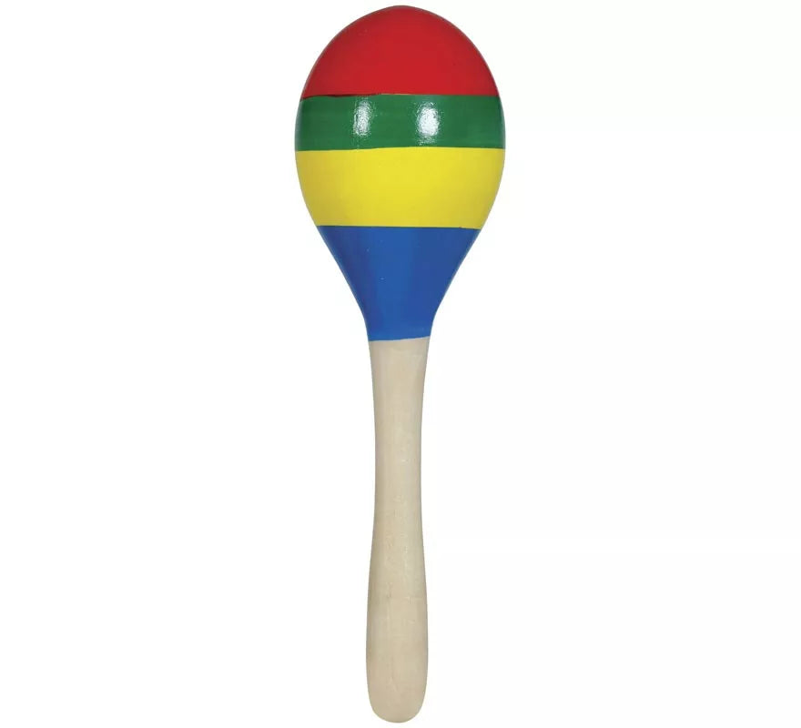 Translation missing: fr.Maraca multicolor de madera de 20 cm