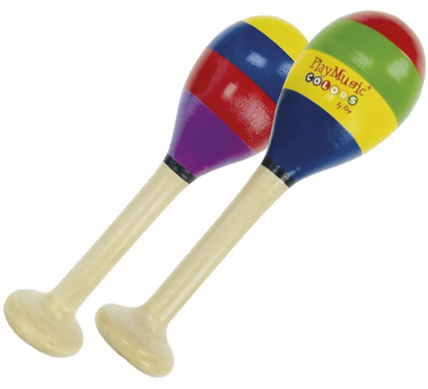 Translation missing: fr.Maracas de Madera Pintadas Multicolor de 20 cm