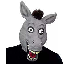 Masque de tête d'âne de dessin animé avec des cheveux