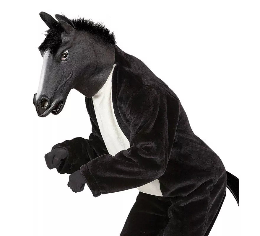 Translation missing: fr.Máscara Cabeza de Caballo Negro con pelo
