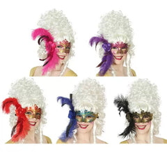 Masque avec Fleur et Plume extra grand 5 couleurs variés
