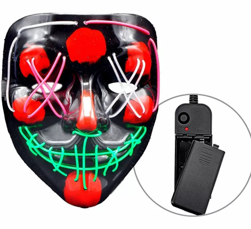 Máscara de Asesino Aterrador con LED multicolor