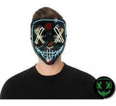 Masque d'assassin luminescent en plastique
