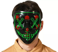 Masque d'assassin vert avec lumière LED