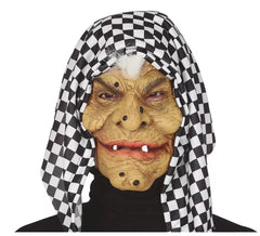 masque de sorcière avec capuchon