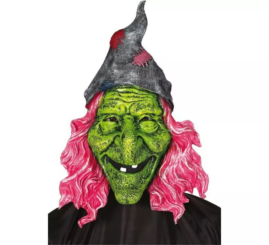 Translation missing: fr.Máscara de Bruja Verde con pelo rosa