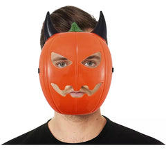 Masque de citrouille avec cornes