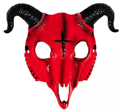 Masque de crâne de bélier rouge