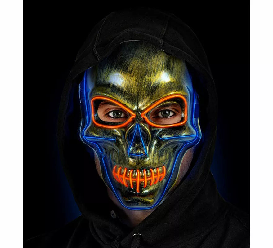 Translation missing: fr.Máscara de Calavera dorada LED de Colores