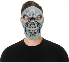 Masque crâne gris en plastique adulte