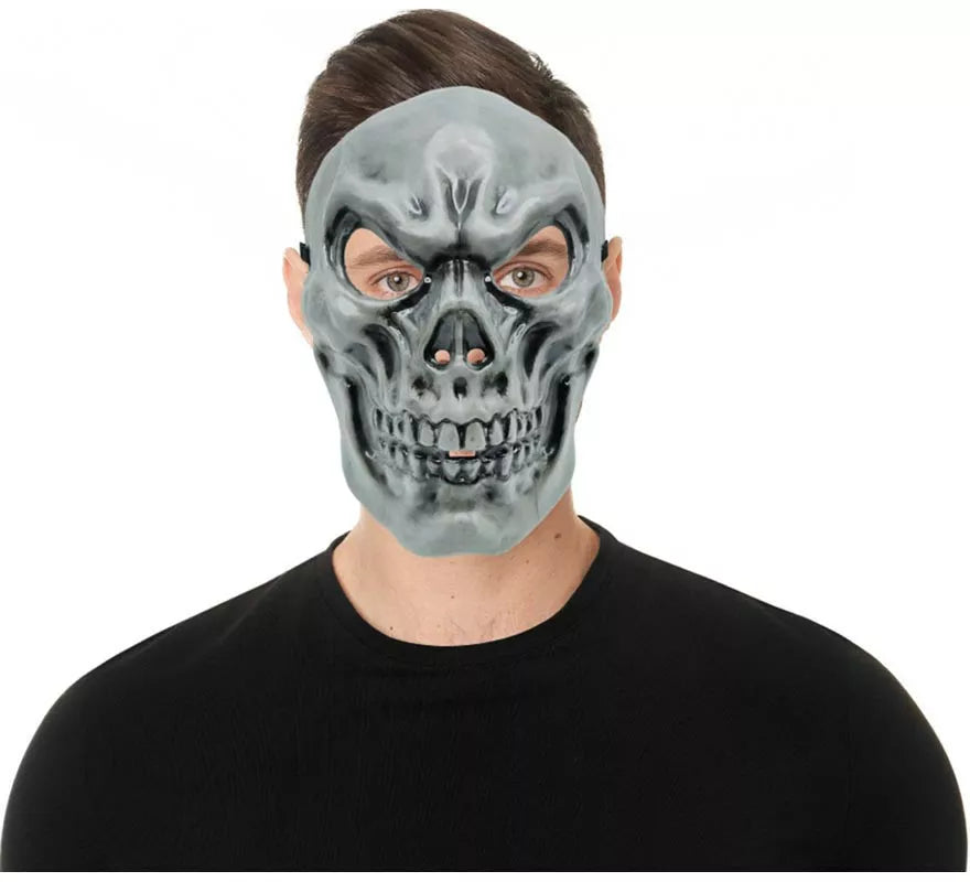 Translation missing: fr.Máscara de Calavera gris de plástico adulto