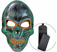 Masque de crâne argenté avec LED colorées