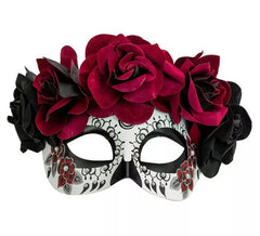 Masque de Catrina pour le Jour des Morts avec des roses