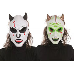 Masque de démon blanc avec cornes de couleurs assorties