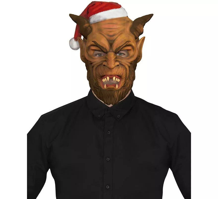 Translation missing: fr.Máscara de Demonio Krampus con gorro de Papá Noel