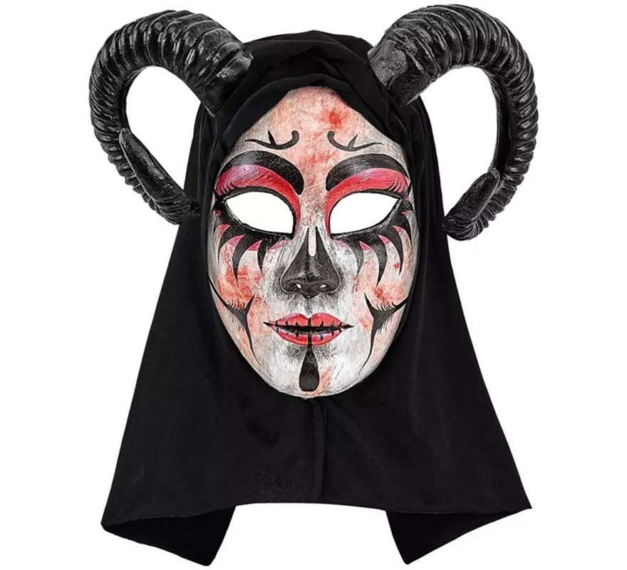 Translation missing: fr.Máscara de Demonio Mujer con Capucha Comedia de Arte