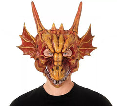 Masque de dragon à cornes brunes